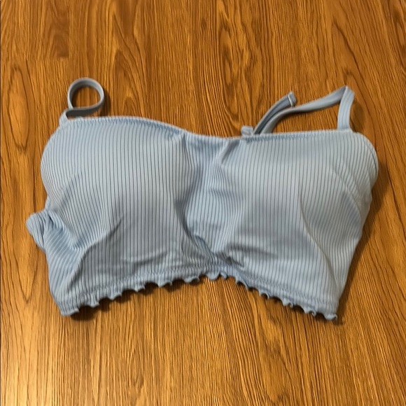 Light Blue Ribbed Bralette - Picture 1 of 3